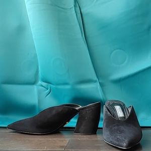 Prada Black Suede Mules